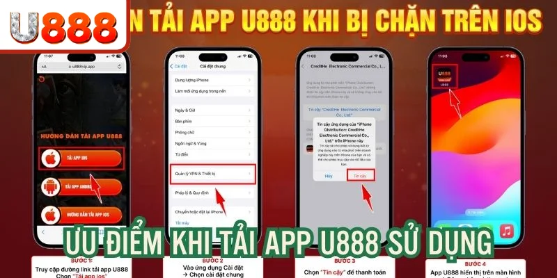 Tải app U888 về điện thoại iphone miễn phí, tiện lợi